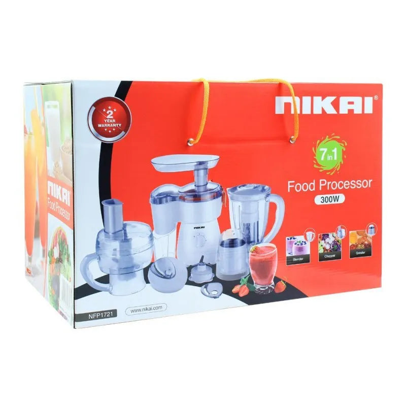 nikai 7 in 1 food processor, 300w, nfp1721 image2