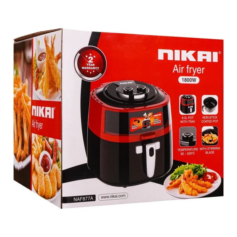 nikai air fryer, 8l, 1800w, naf 877a image2