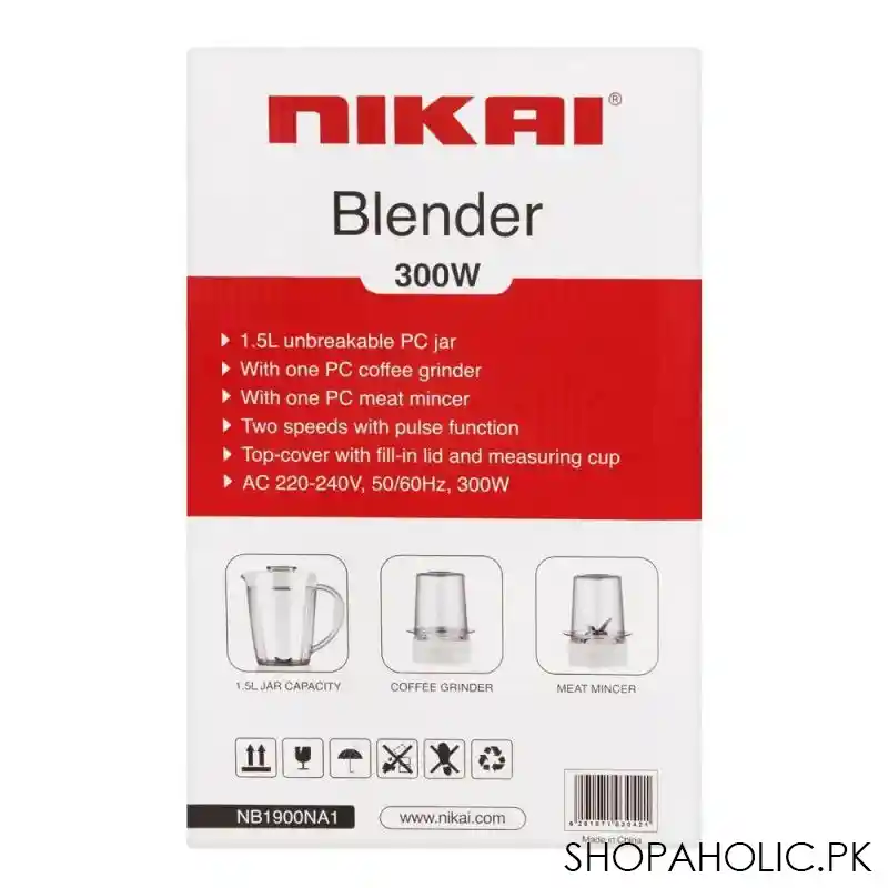 nikai blender, 300w, 1.5l, nb 1900na1 image3