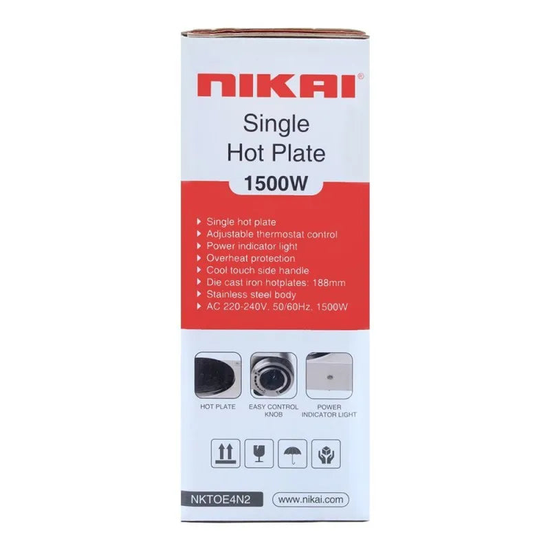 nikai electric single hotplate, 1500w, nktow4n2 image3