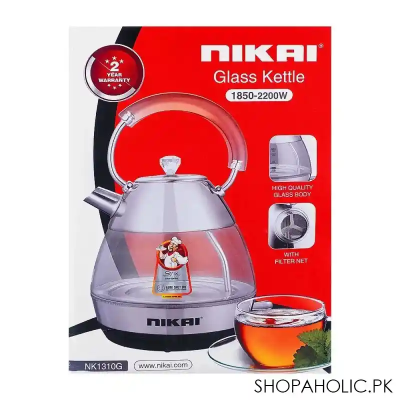 nikai glass kettle,1850 2200w, 1.7 liters, nk 1310g image3