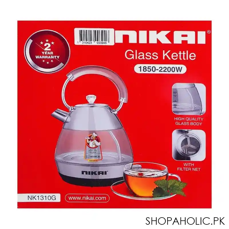 nikai glass kettle,1850 2200w, 1.7 liters, nk 1310g image5