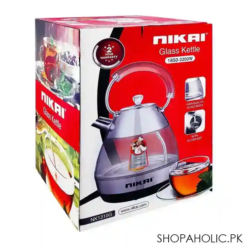 nikai glass kettle,1850 2200w, 1.7 liters, nk 1310g main image