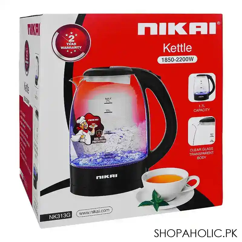 Nikai Glass Kettle, NK-313G - Image 4