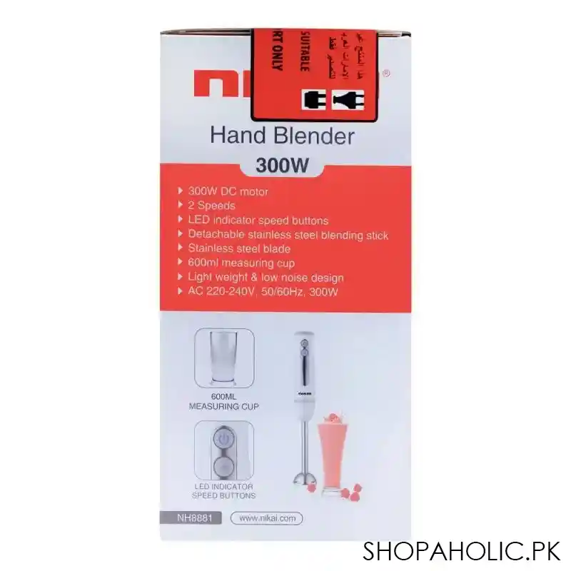 nikai hand blender, 300w, 2 speed, nh8881 image3