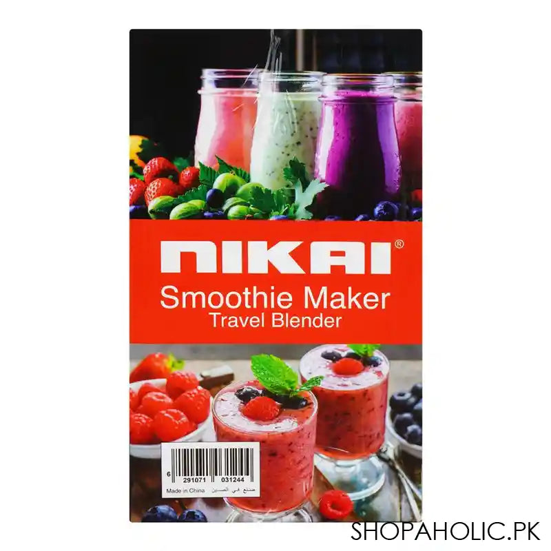 Nikai Smoothie Maker Travel Blender, 300W, 600ml & 400ml Tritan Bottle Capacity With Lid, NB-202ST - Image 5