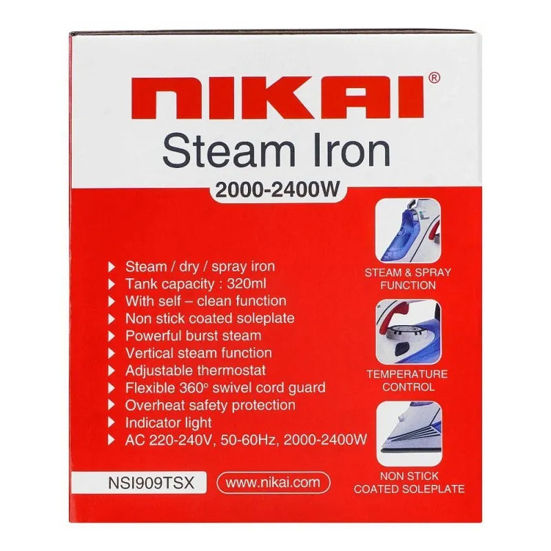 nikai steam iron, 2000 2400w, nsi 909ts image3