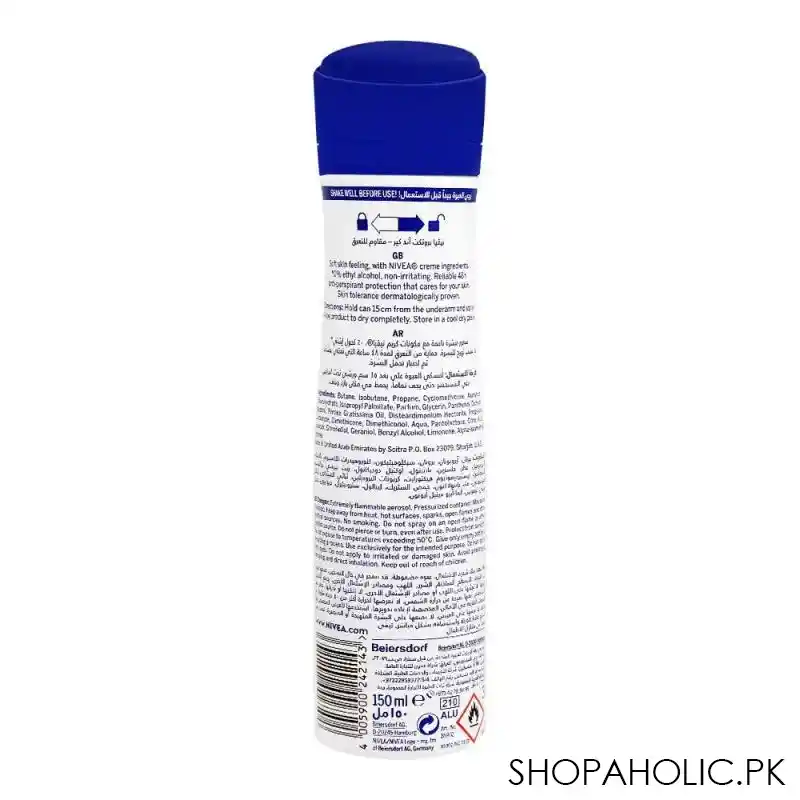 nivea 48h 0% alcohol deodorant spray, quick dry, 150ml image2