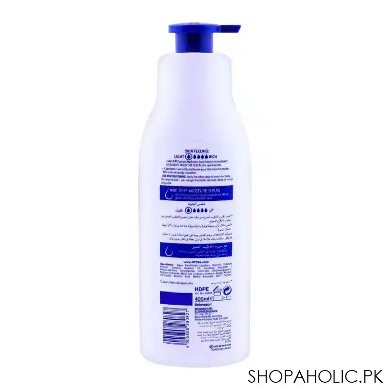 nivea 48h express hydration body lotion, normal to dry skin, 400ml image2