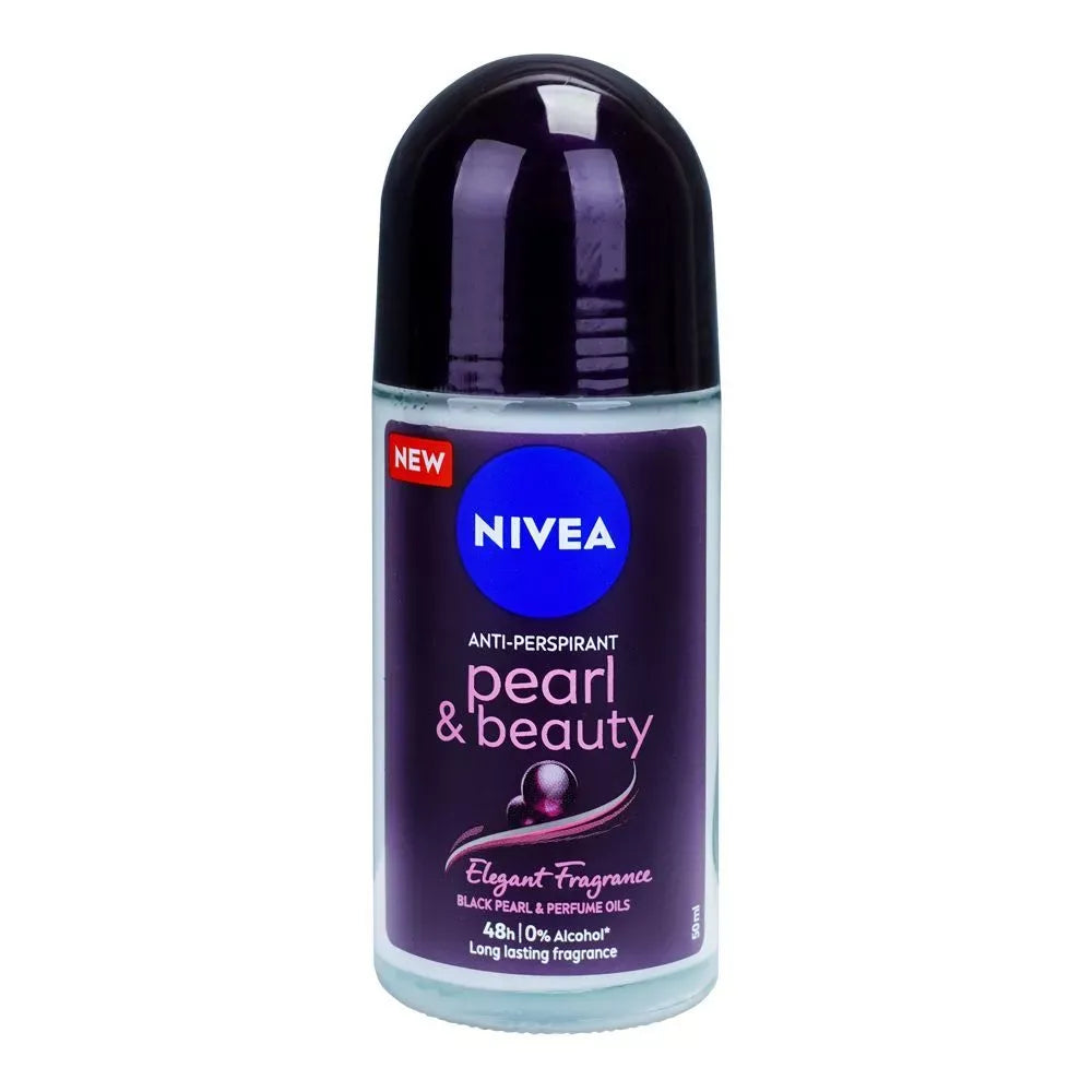 nivea 48h pearl & beauty soft & smooth anti perspirant roll on, 50ml main image