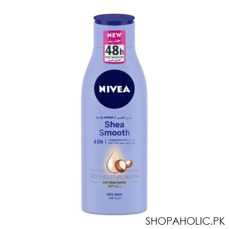 nivea 48h shea smooth dry skin body lotion, 250ml main image