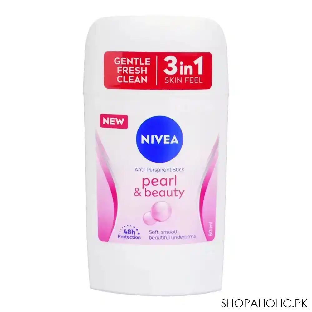 nivea anti perspirant soft smooth pearl & beauty deodorant stick, for women, 50ml main image