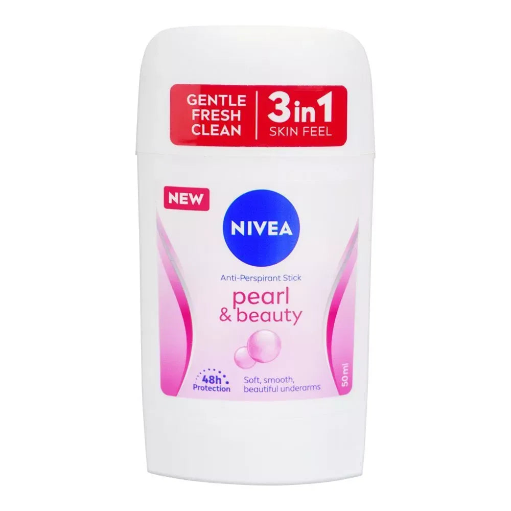 nivea anti perspirant soft smooth pearl & beauty deodorant stick, for women, 50ml main image