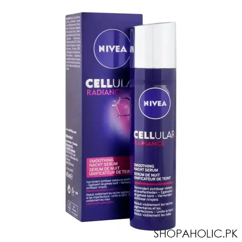 nivea cellular radiance smoothing night serum, 40ml main image