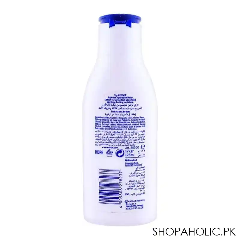 nivea express hydration normal to dry skin body lotion 125ml image2