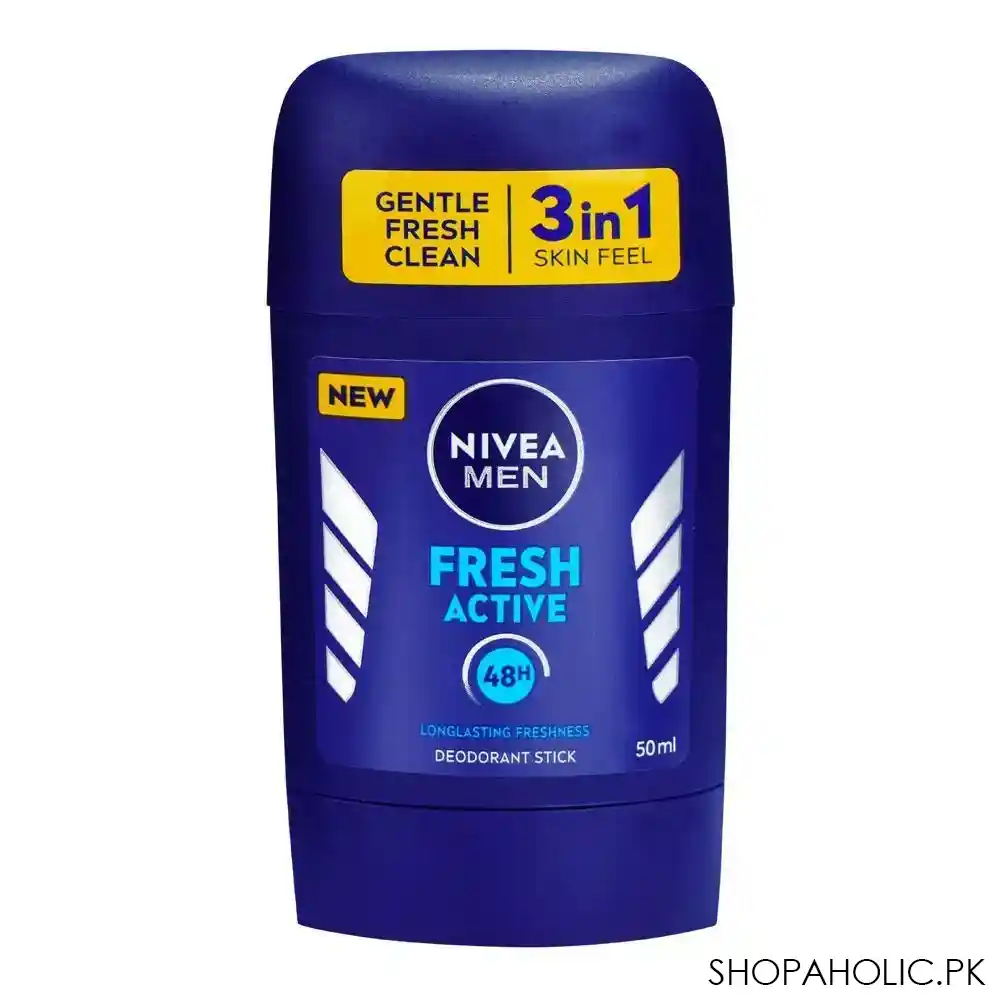 nivea men 48 hour fresh active long lasting freshness deodorant stick, for men, 50ml main image