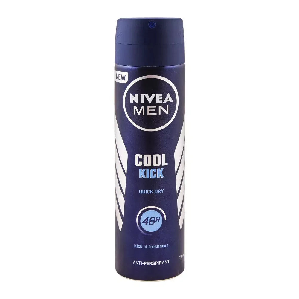 nivea men 48h cool kick quick dry deodorant spray, 150ml main image