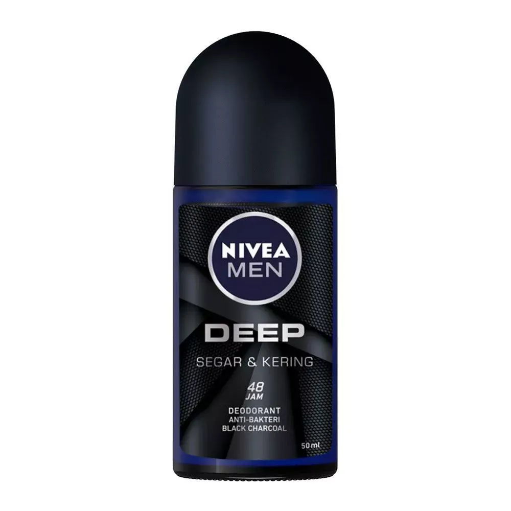 nivea men 48h deep segar & kering anti perspirant deodorant roll on, 50ml main image