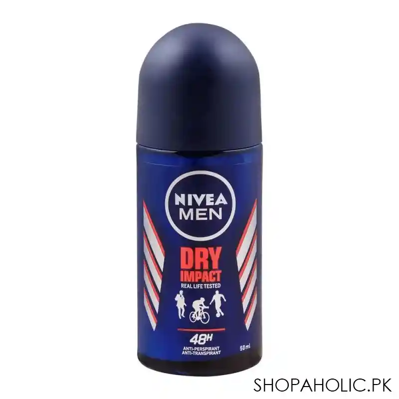 nivea men 48h dry impact anti perspirant roll on deodorant, 50ml main image