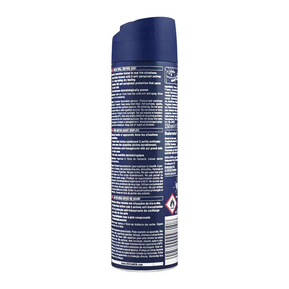 nivea men 48h dry impact quick dry anti perspirant deodorant body spray, 150ml image2