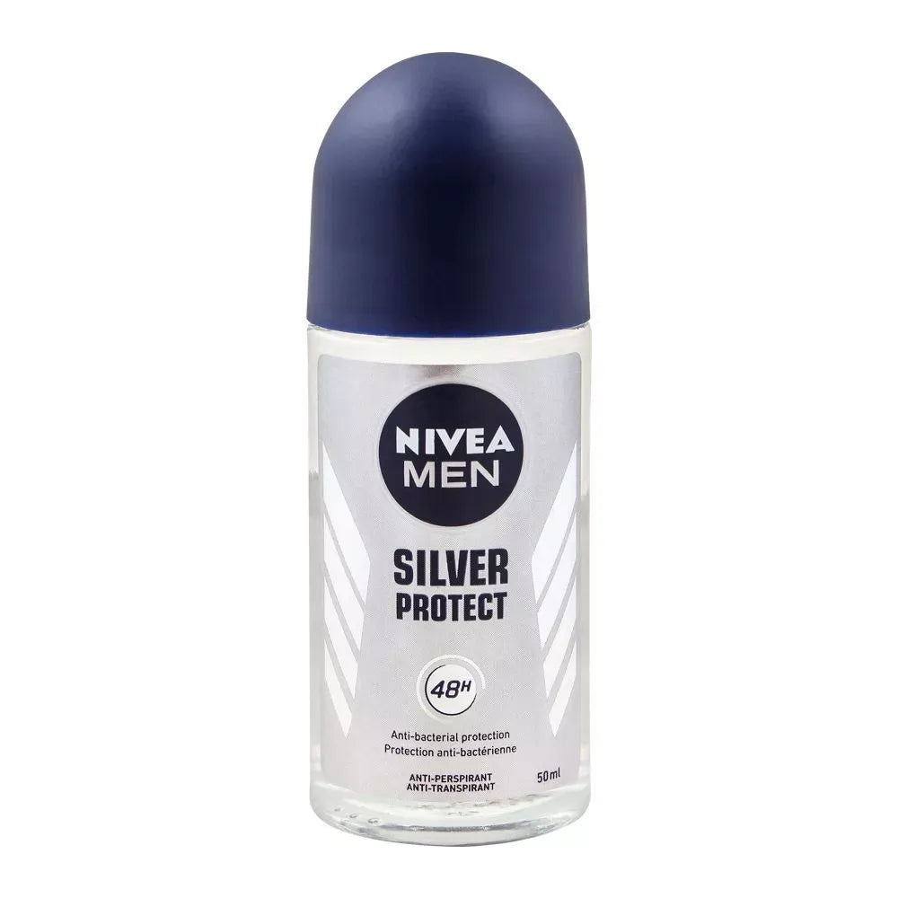 nivea men 48h silver protect anti perspirant roll on deodorant, 50ml main image