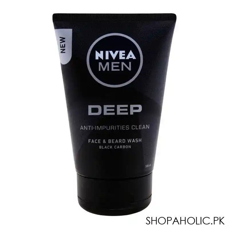 Nivea Men Deep Anti-Impurities Clean Face & Beard Wash, Black Carbon, 100ml - Main Image