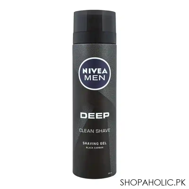 nivea men deep smooth shave black carbon shaving foam, 200ml main image