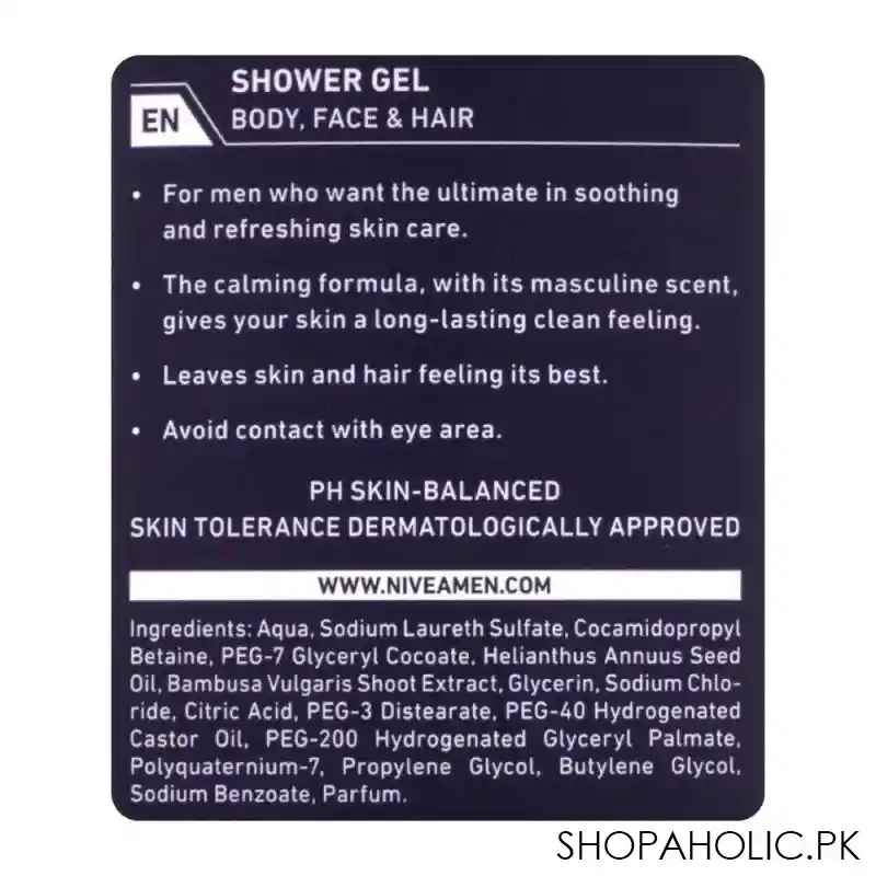 nivea men sensitive shower gel, 250ml image3