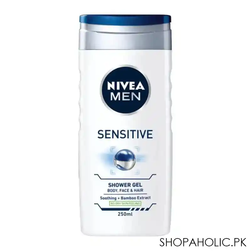 nivea men sensitive shower gel, 250ml main image