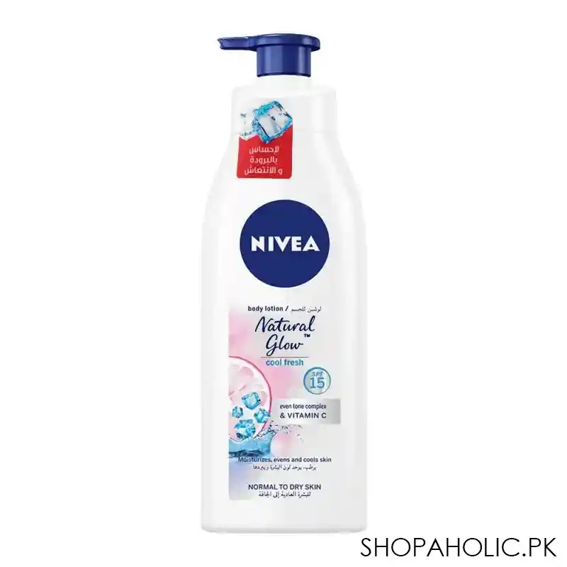 nivea natural glow cool fresh normal to dry skin body lotion, normal to dry skin, 400ml main image