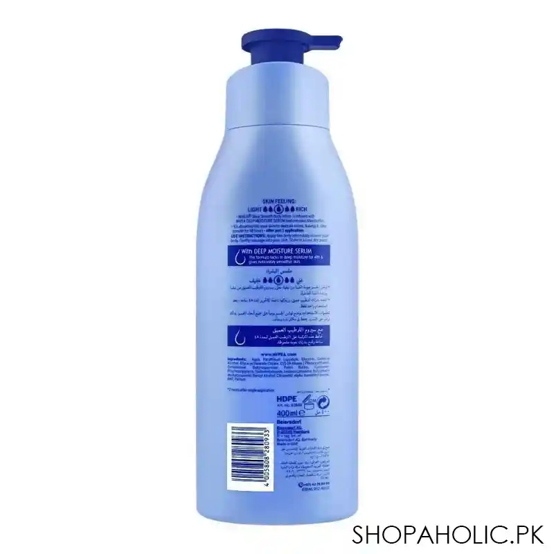 nivea shea smooth dry skin body lotion, with deep moisture serum, 400ml image2