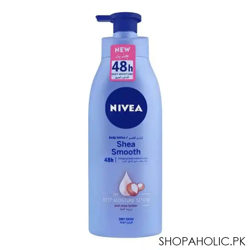 nivea shea smooth dry skin body lotion, with deep moisture serum, 400ml main image