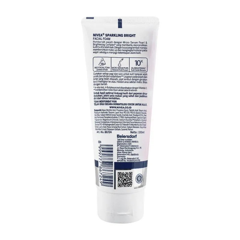 nivea sparkling white whitening facial foam 100ml image2