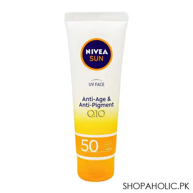 Nivea Sun UV Face Anti-Age & Anti-Pigment Q10 Cream SPF 50 High, For Normal/Dry, 50ml - Main Image