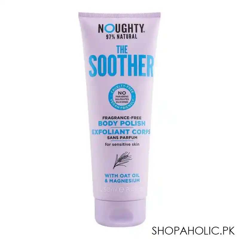 noughty 97% natural the soother fragrance free body polish, for sensitive skin, 250ml main image