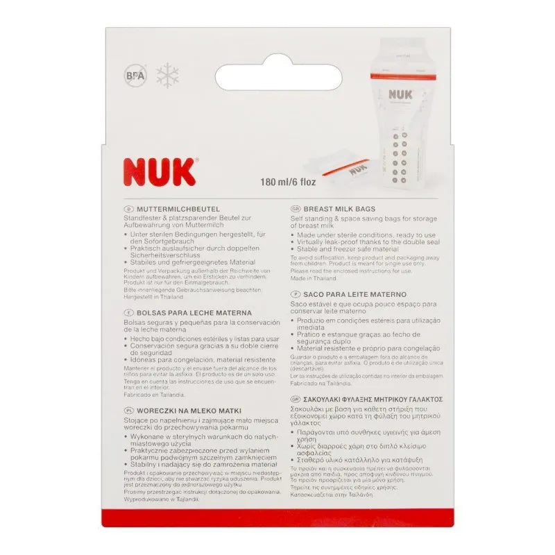 nuk double seal breast milk bags, 25 count, 10252126 image2