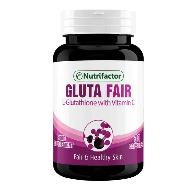 nutrifactor gluta fair healthy skin food supplement, l glutathione & vitamin c, 30 capsules main image