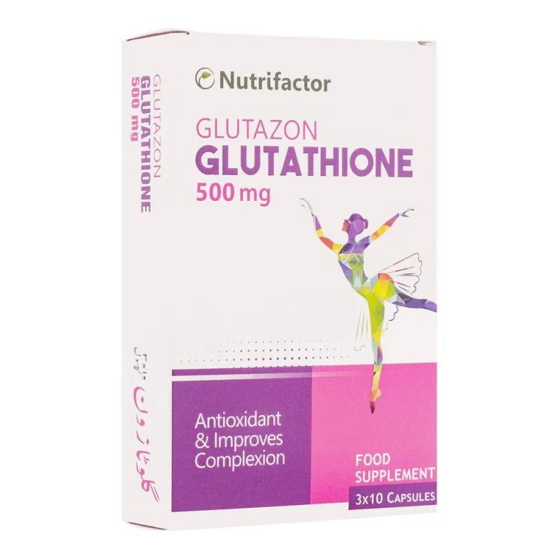 nutrifactor glutazon glutathione 500mg food supplement, 30 capsules main image