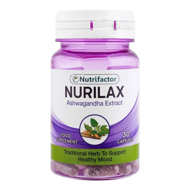 nutrifactor nurilax food supplement capsules, traditional herb to support healthy mood, 30 pack main image