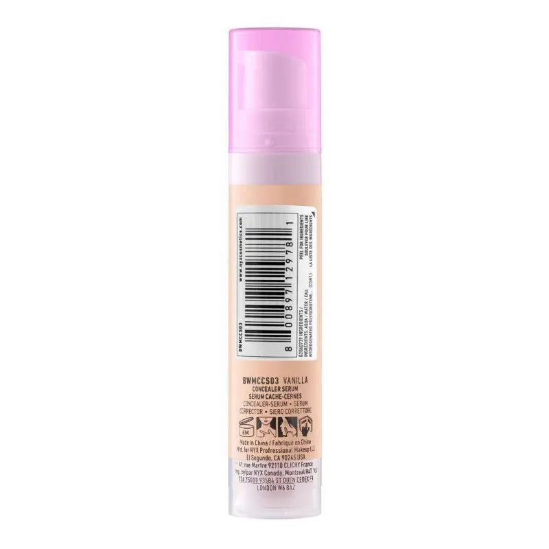 nyx bare with me concealer serum, vanilla, bwmcc03 image3