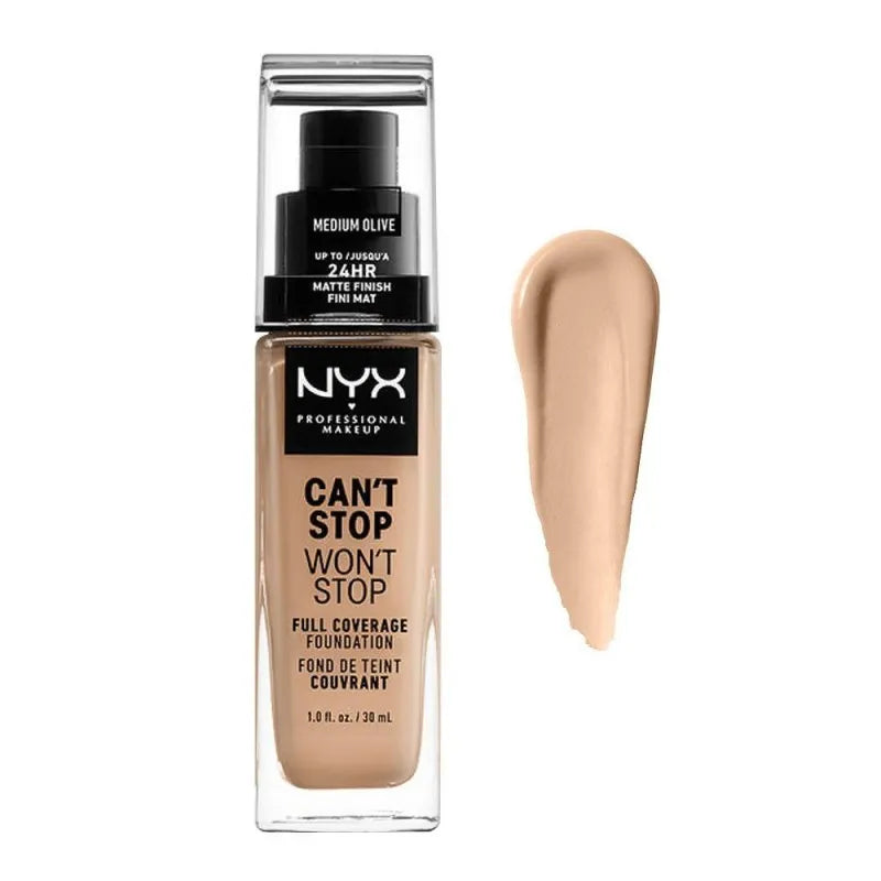 nyx can't stop won't stop 24hr full coverage foundation, medium olive image2