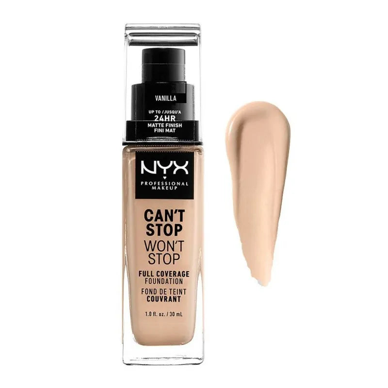 nyx can't stop won't stop 24hr full coverage foundation, vanilla image2