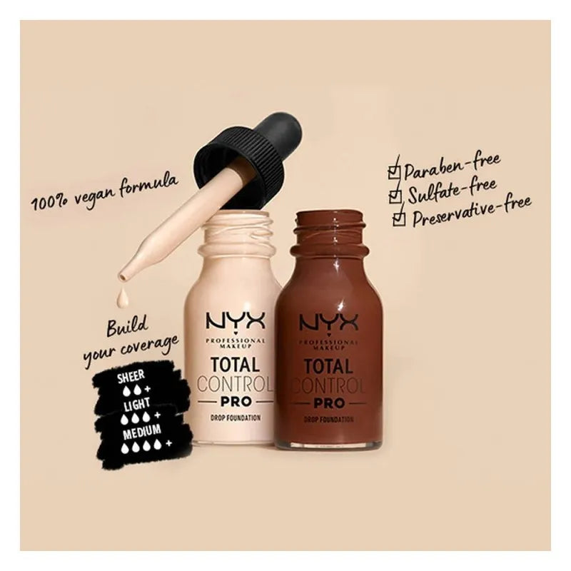 nyx total control drop foundation, nude image4