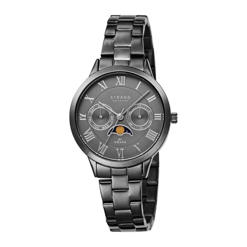 obaku men's strand grey round dial with bracelet chronograph watch, s728lmuusu main image