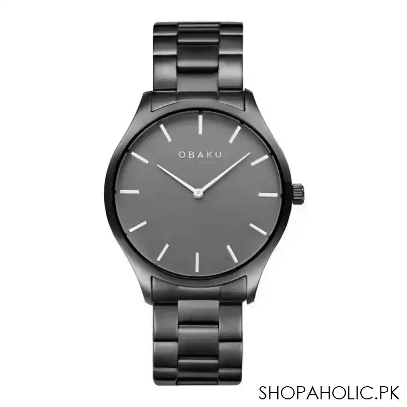 obaku women's black round dial & bracelet analog watch, v260lxuusu main image