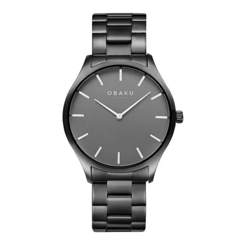 obaku women's black round dial & bracelet analog watch, v260lxuusu main image