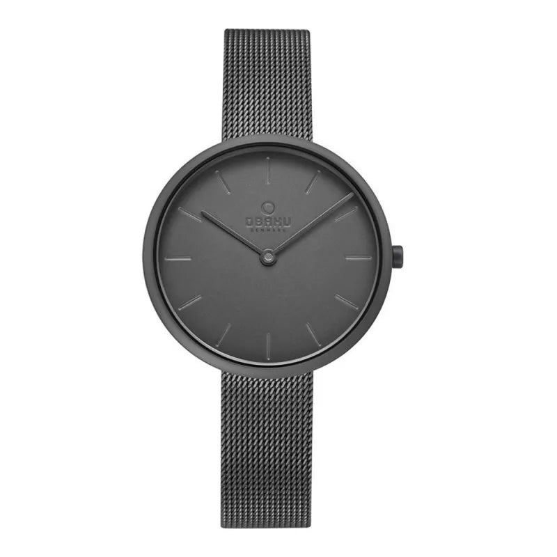 obaku women's off grey round dial & bracelet analog watch, v219lxuumu main image