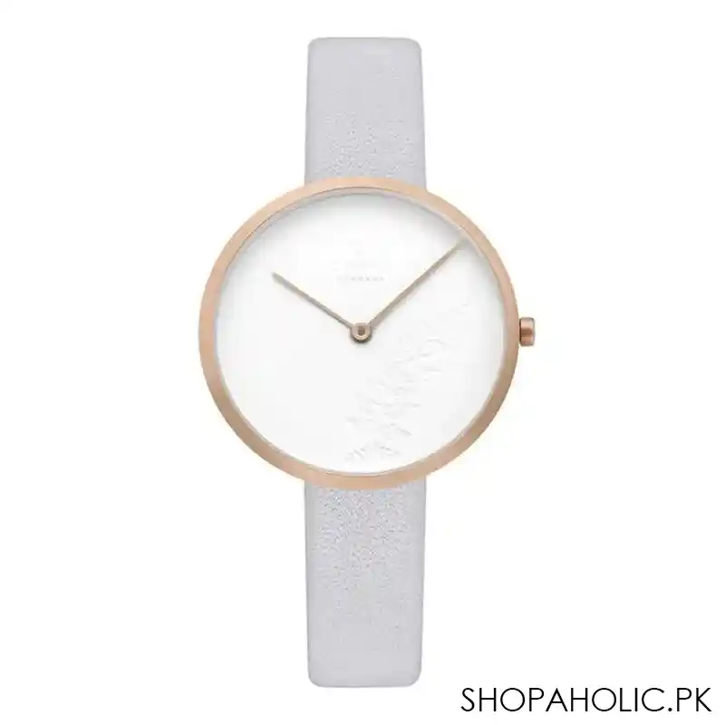 obaku women's white dial with white strap analog watch, v219lxvhrl main image