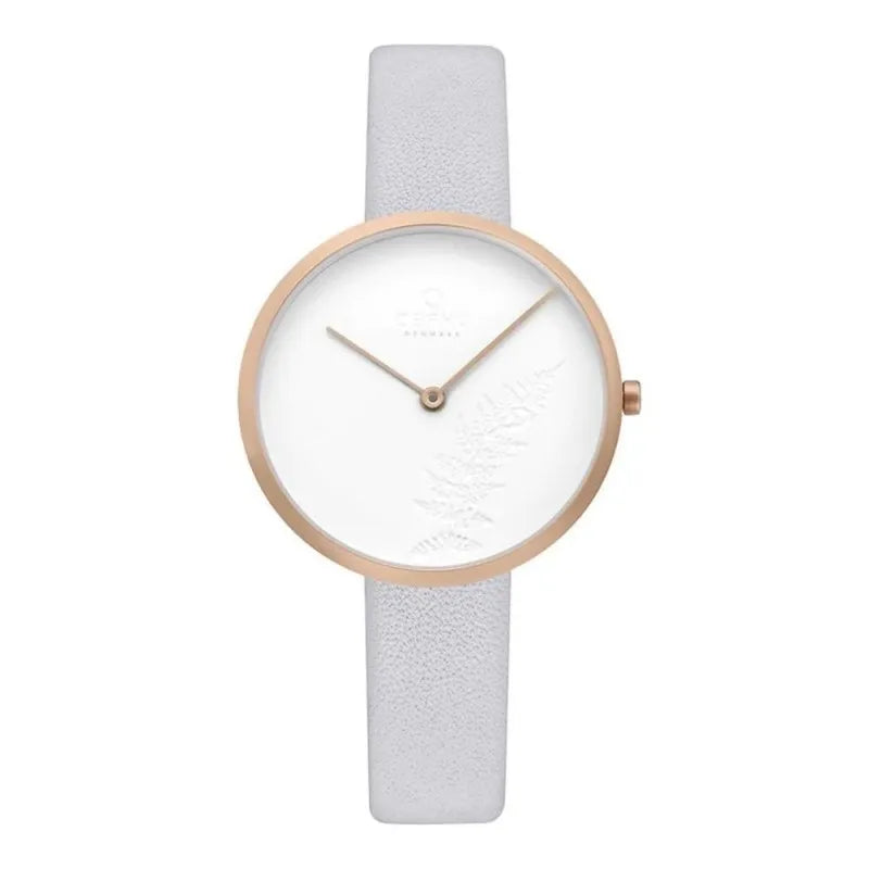 obaku women's white dial with white strap analog watch, v219lxvhrl main image