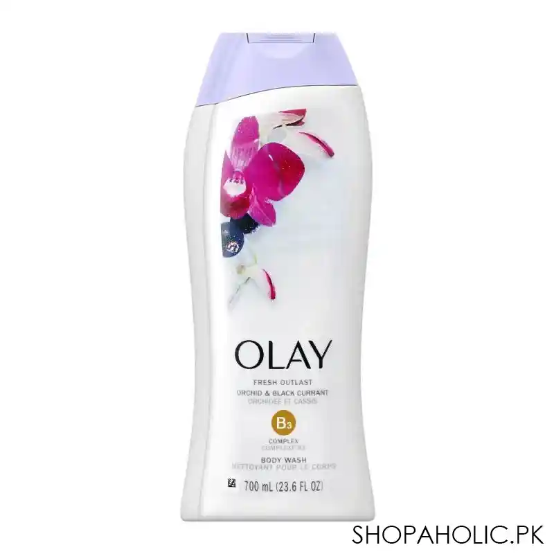 olay fresh outlast orchid & black current b3 complex body wash, 700ml main image